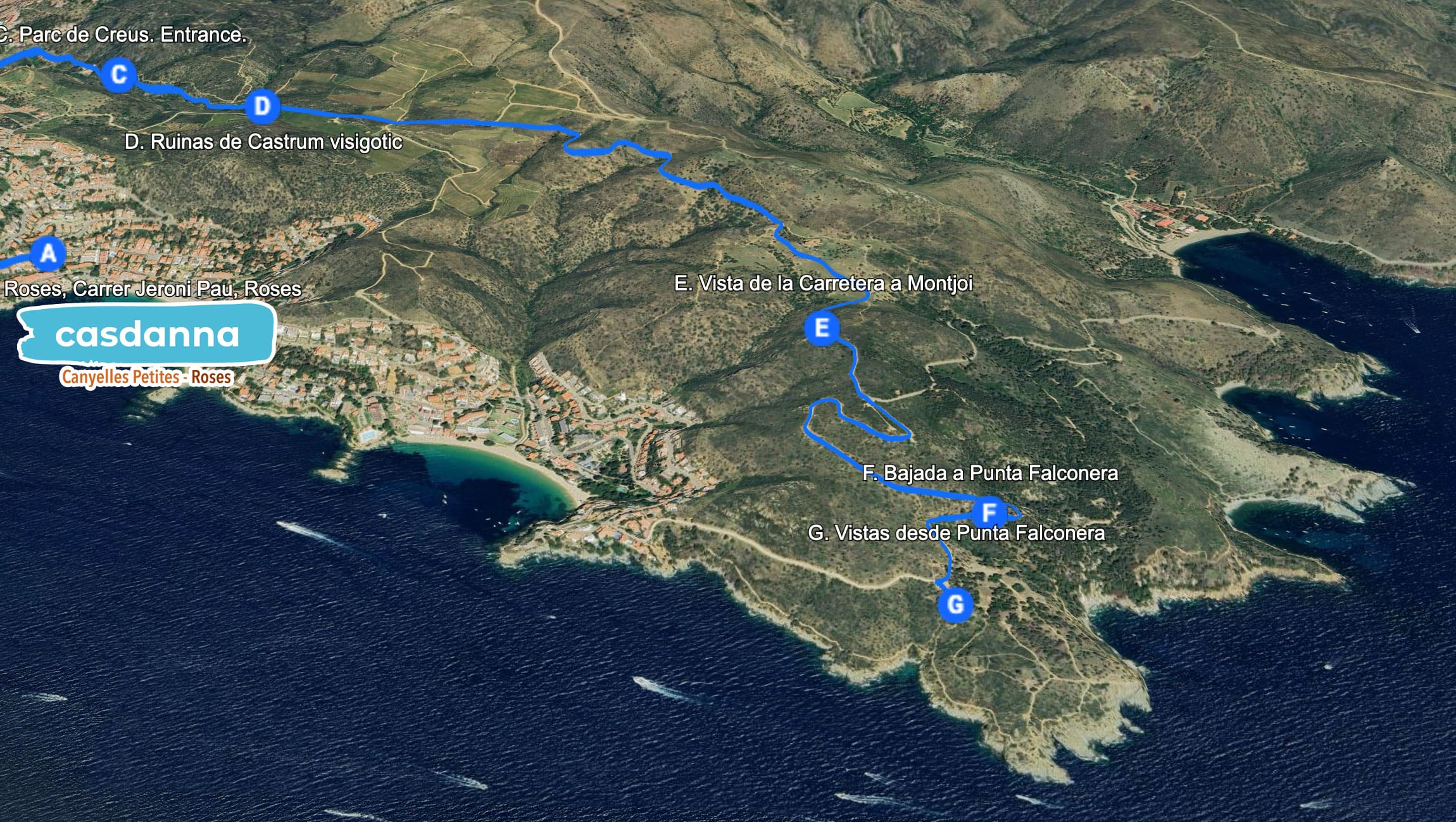 G: Arrivée et vues depuis Punta Falconera