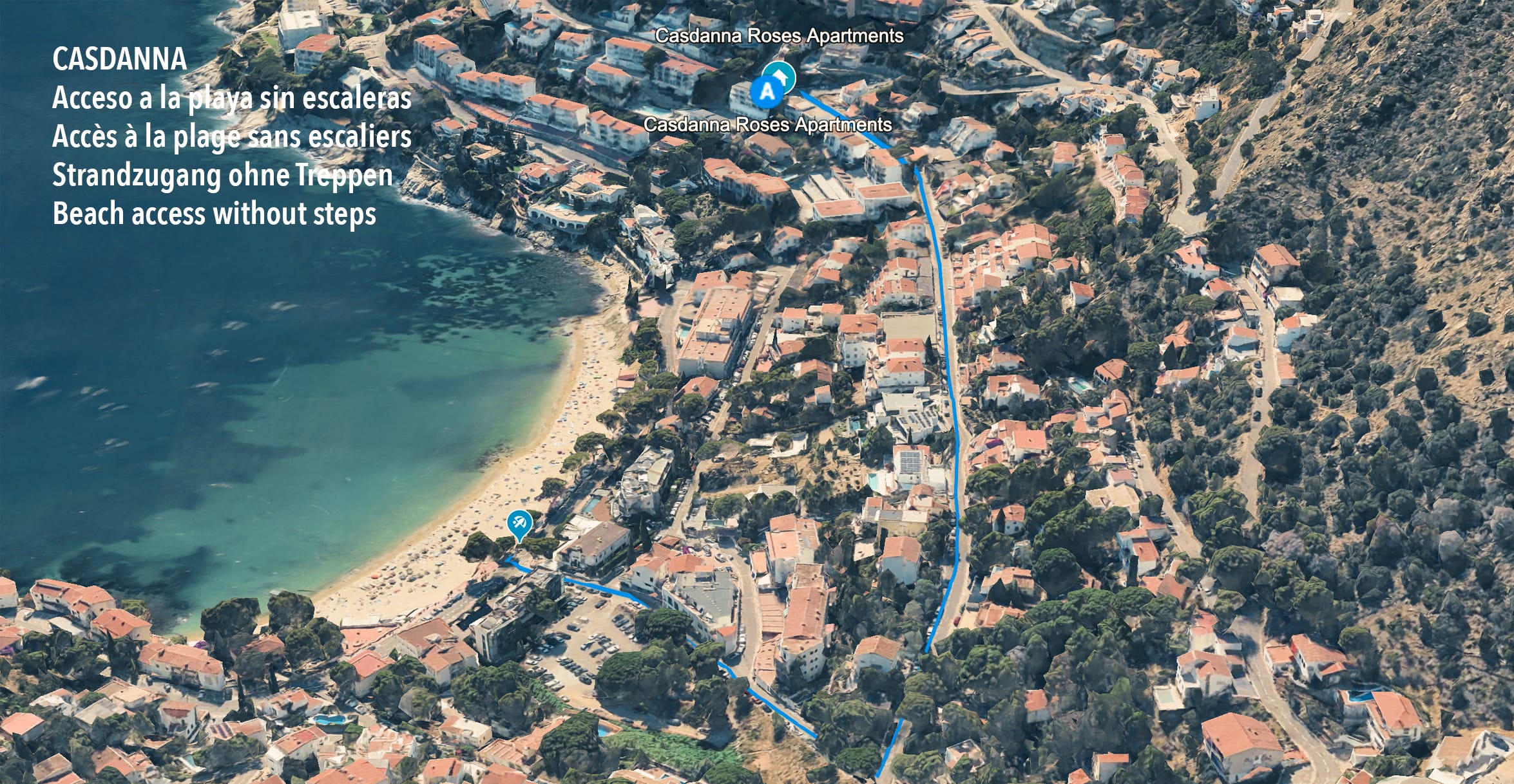 Zugang ohne Treppen zum Strand