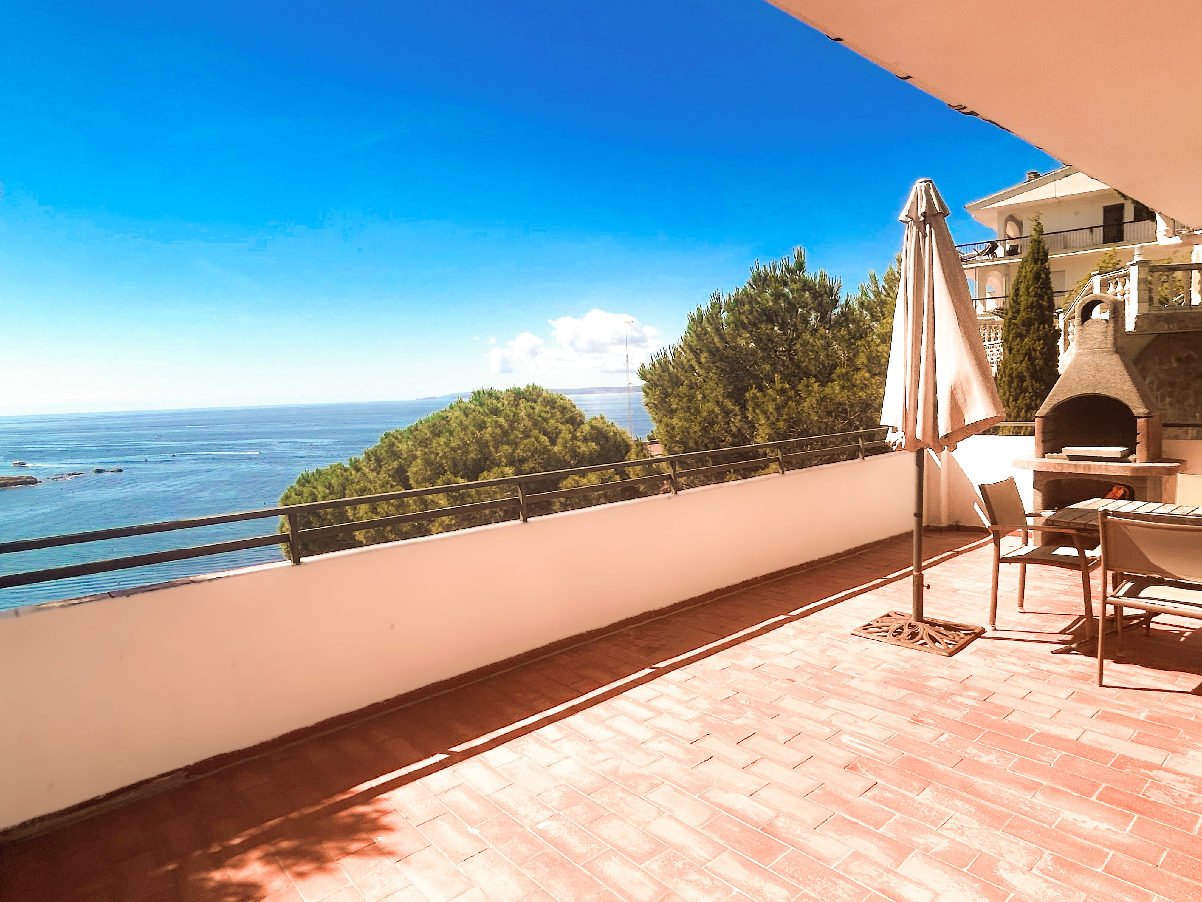 Private terrace at Casdanna 2 with Mediterranean views