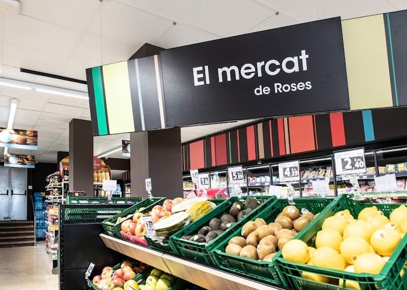 Caprabo Roses estantes de verdura