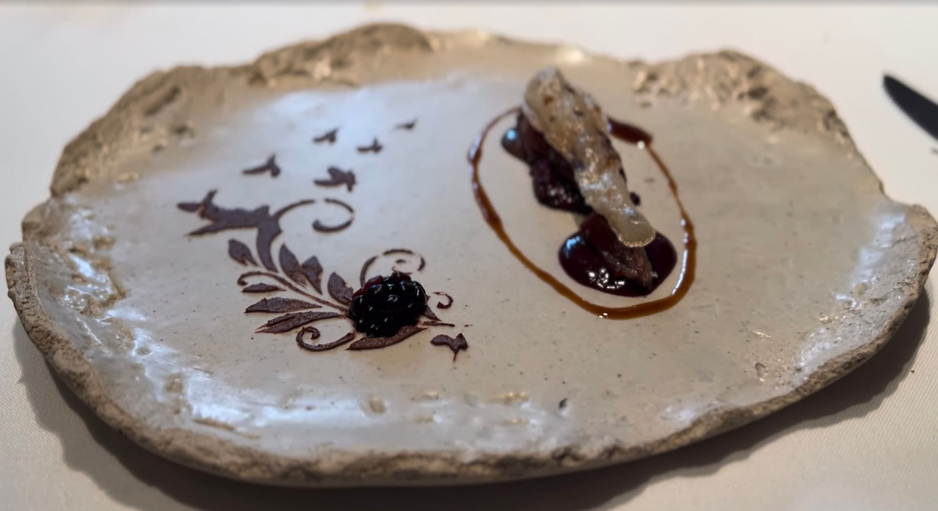 Cigala con parfait de pularda